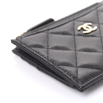 Chanel Caviar Quilted CC Zip Card Holder Black 5 of 11