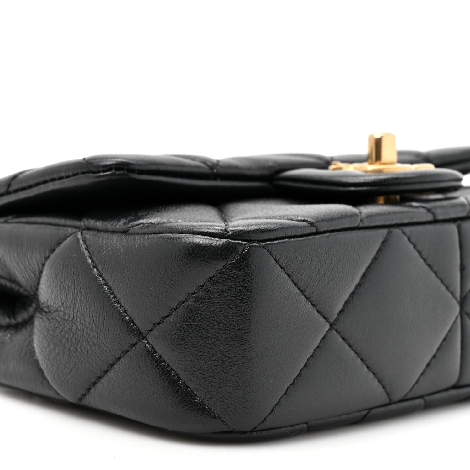 Chanel Lambskin Quilted Pearl Small Flap Black Black 10 of 10