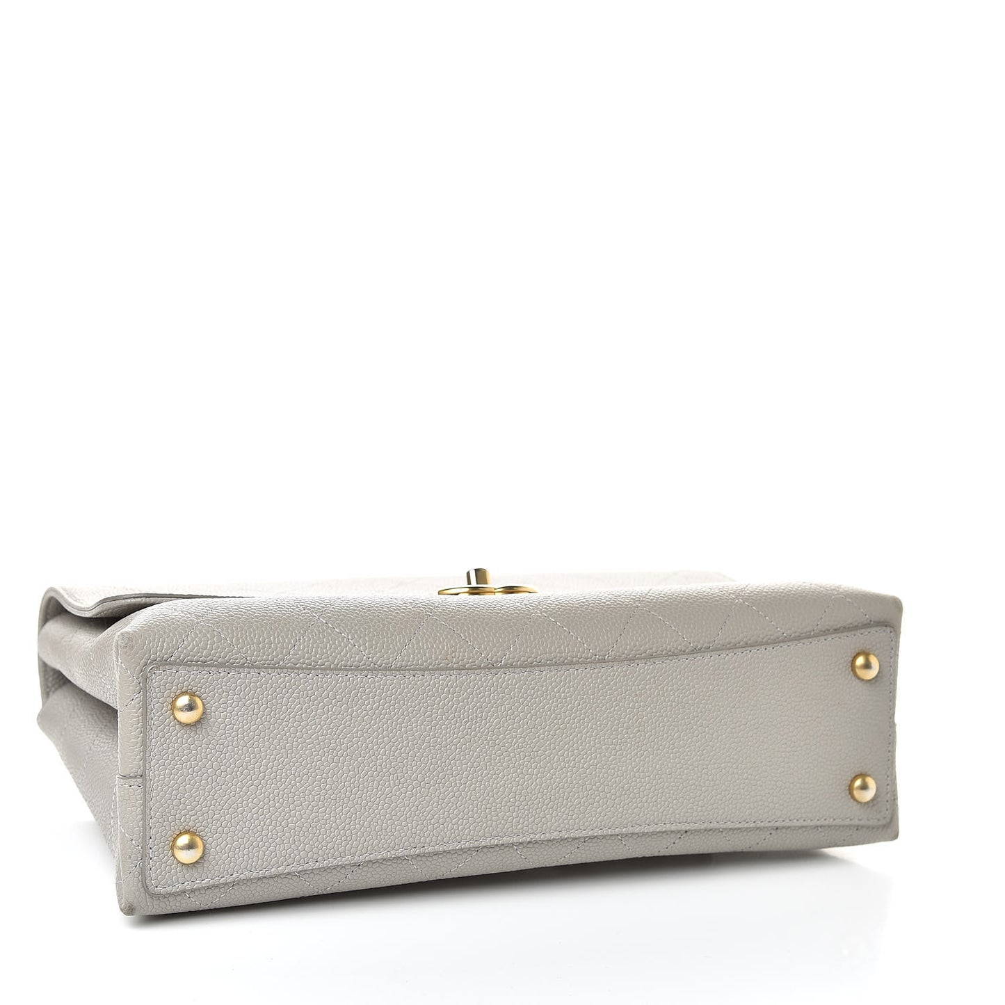 Grained Calfskin Stitched Flap Grey