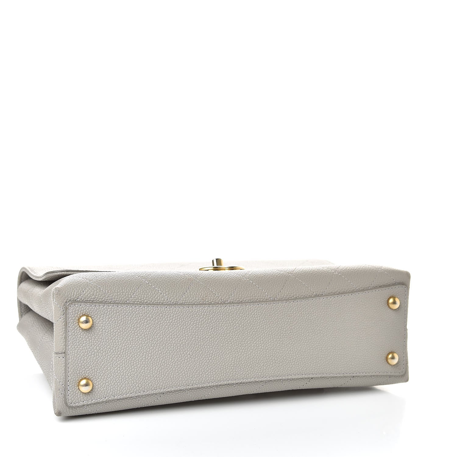Chanel Grained Calfskin Stitched Flap Grey 4 of 16