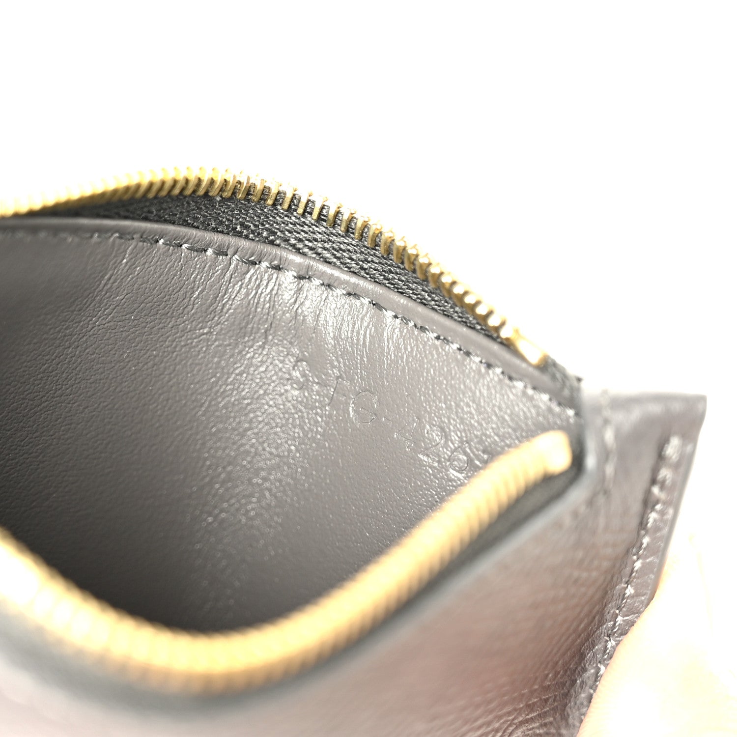 Celine Grained Calfskin Zipped Card Holder Grey 7 of 10