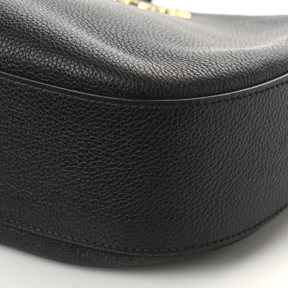 Prada Vitello Daino Zippered Messenger Hobo Black 8 of 8