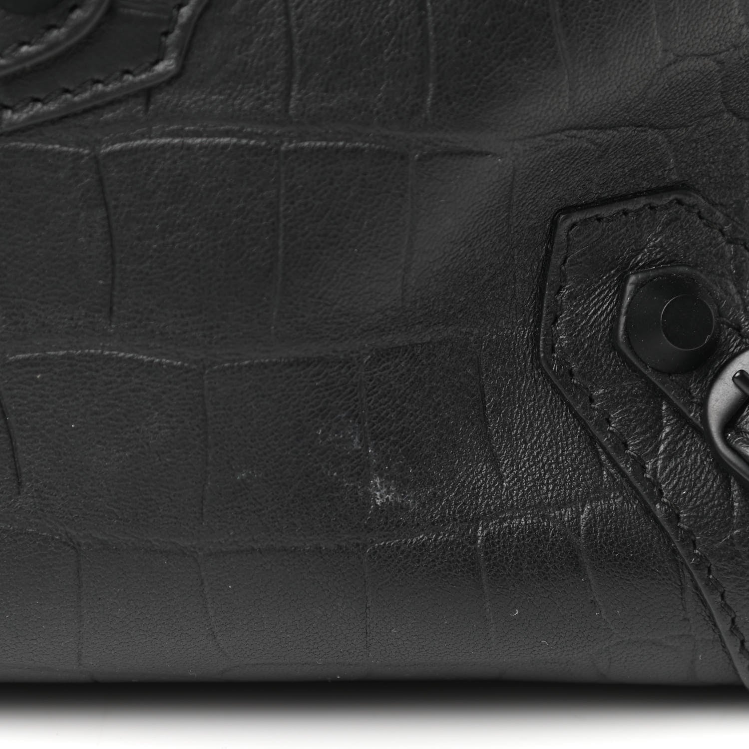 Balenciaga Matte Supple Lambskin Crocodile Embossed Classic Black Hardware S City Black 11 of 11