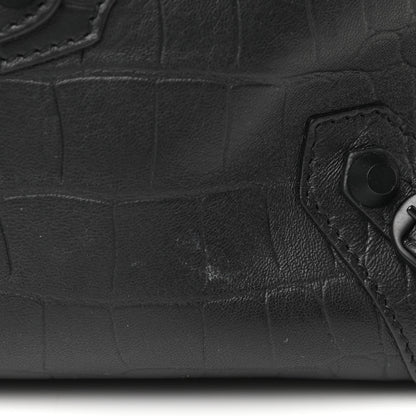 Balenciaga Matte Supple Lambskin Crocodile Embossed Classic Black Hardware S City Black 11 of 11