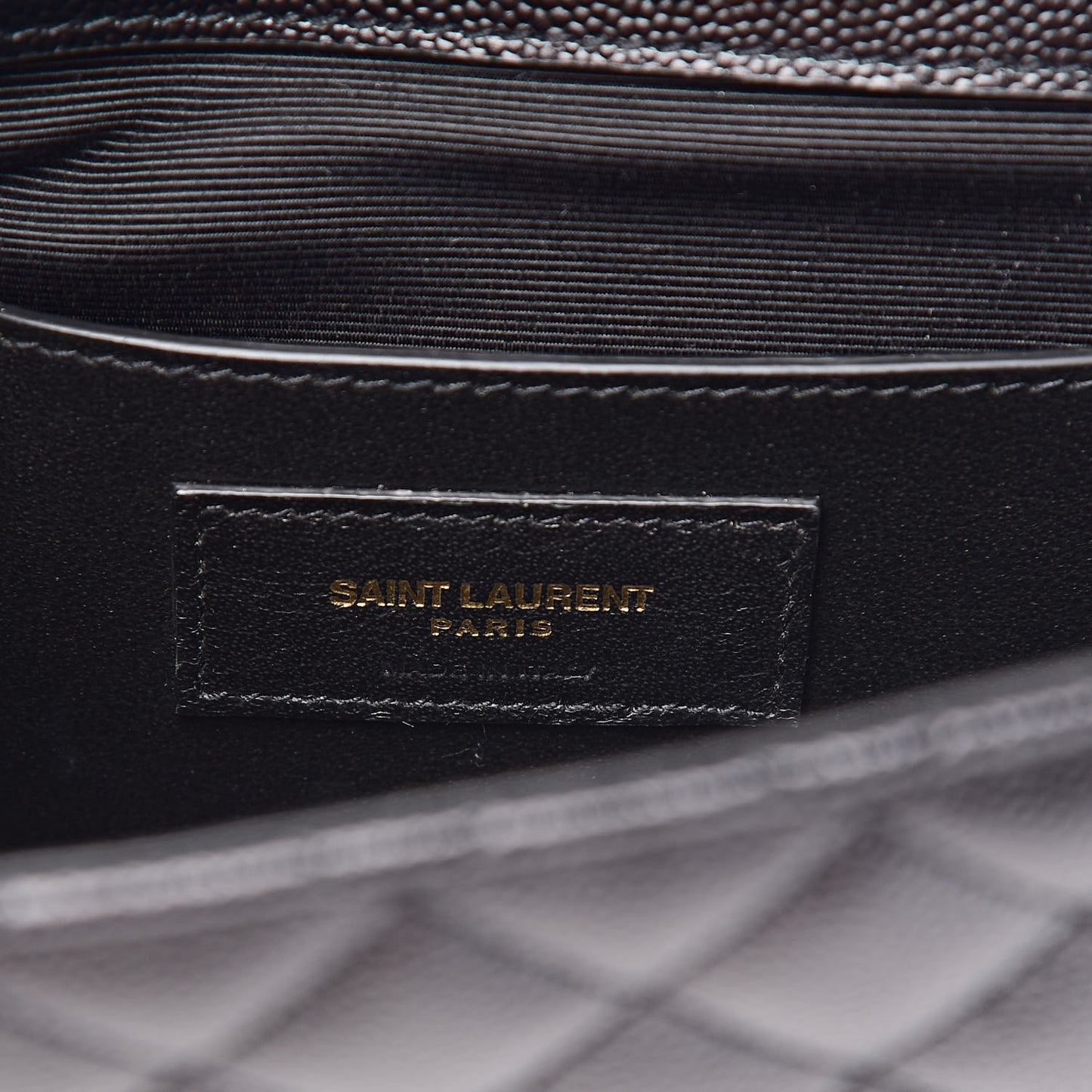 Grain De Poudre Textured Mixed Matelasse Triquilt Small Monogram Satchel Black