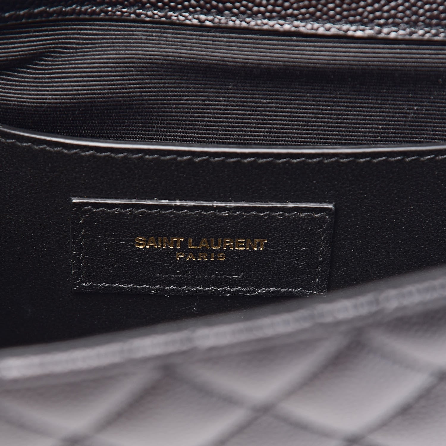 Saint Laurent Grain De Poudre Textured Mixed Matelasse Triquilt Small Monogram Satchel Black 7 of 10