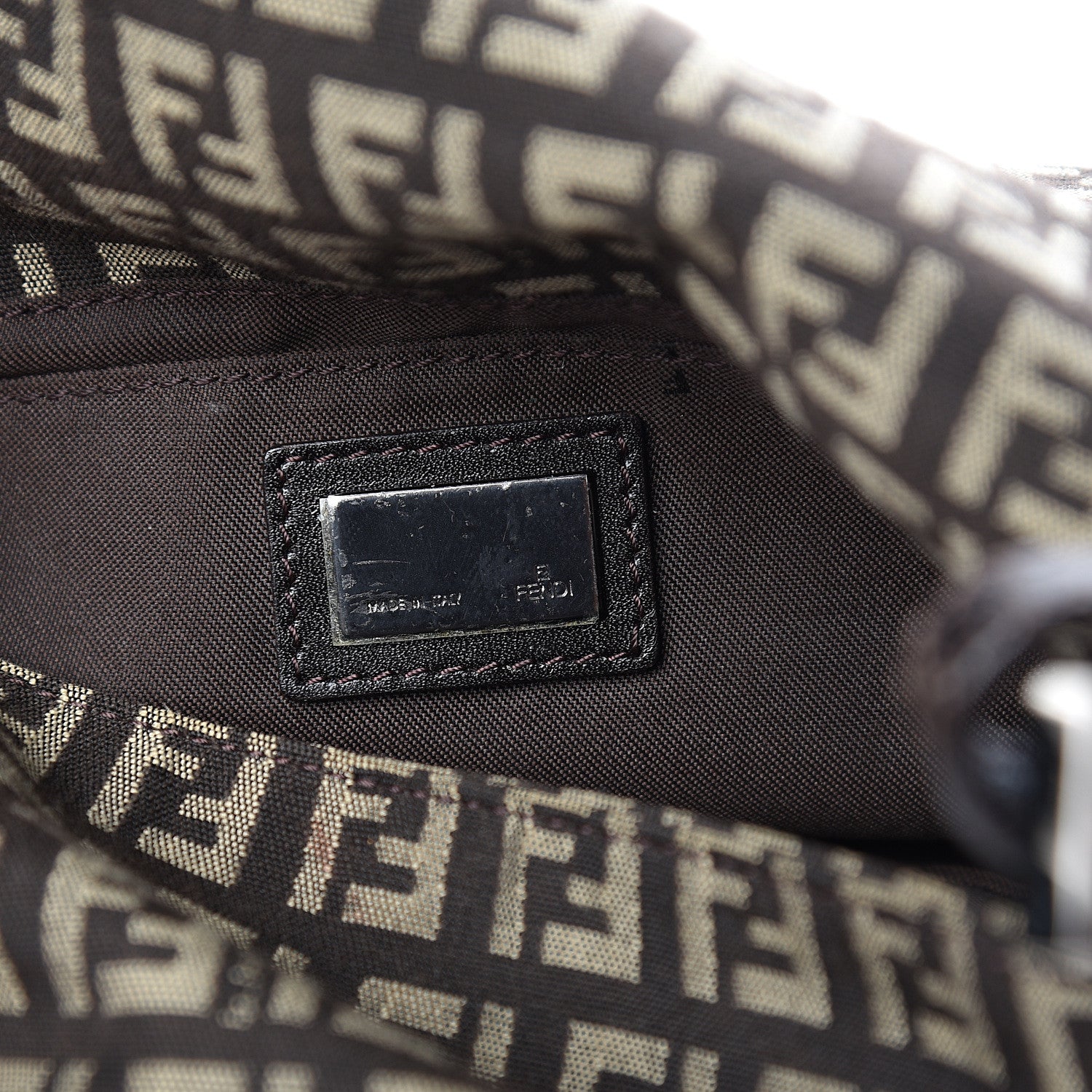 Fendi Zucchino Vitello Mini Mama Baguette Testa di Moro Beige 5 of 9