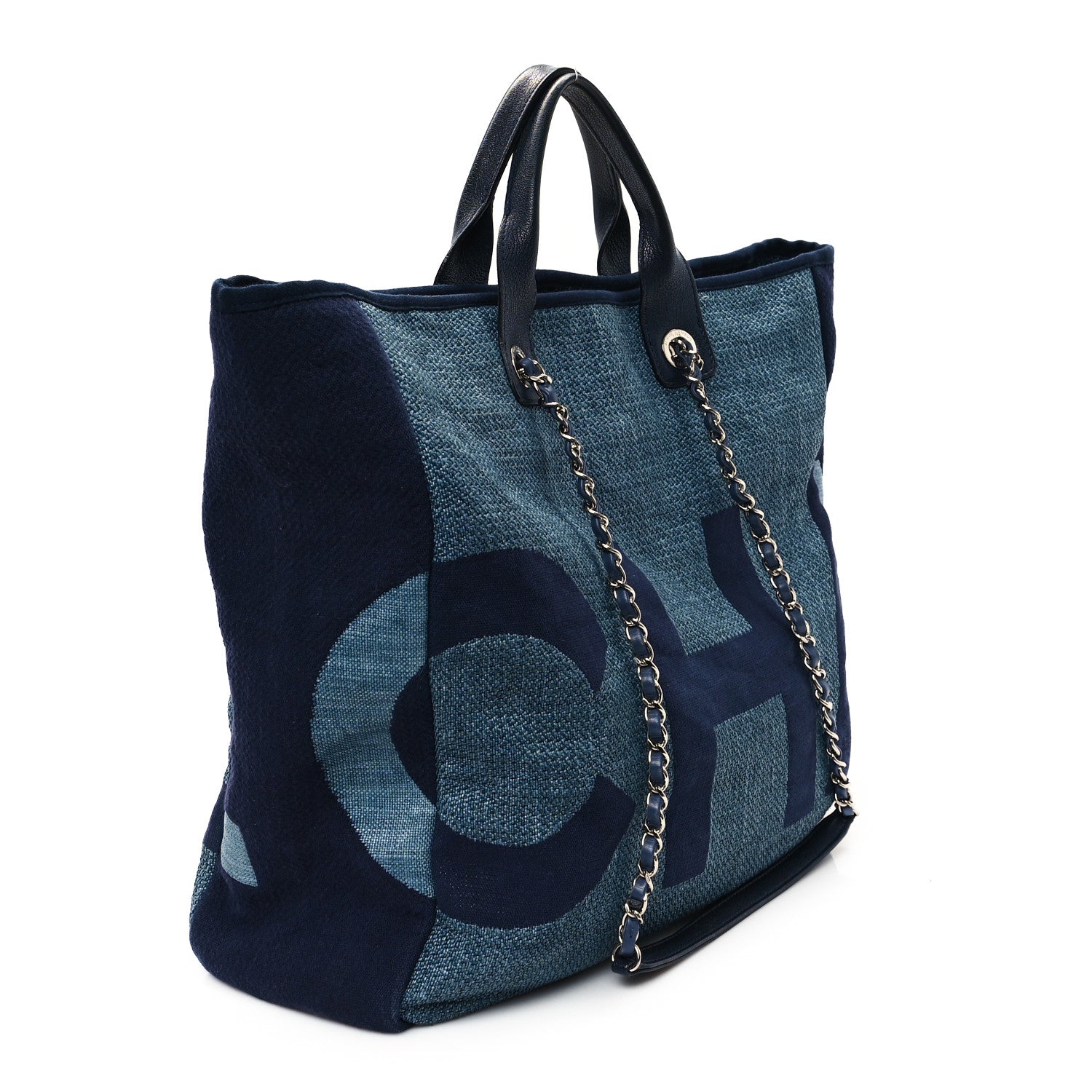 Chanel Canvas Large Shopping Tote Dark Blue 3 of 12