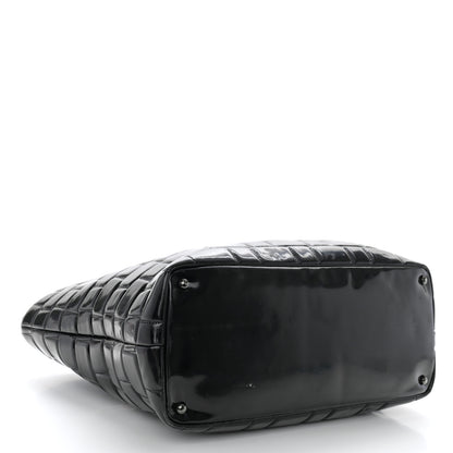 Chanel Vinyl Quilted Frozen Shopping Tote Black 4 of 12