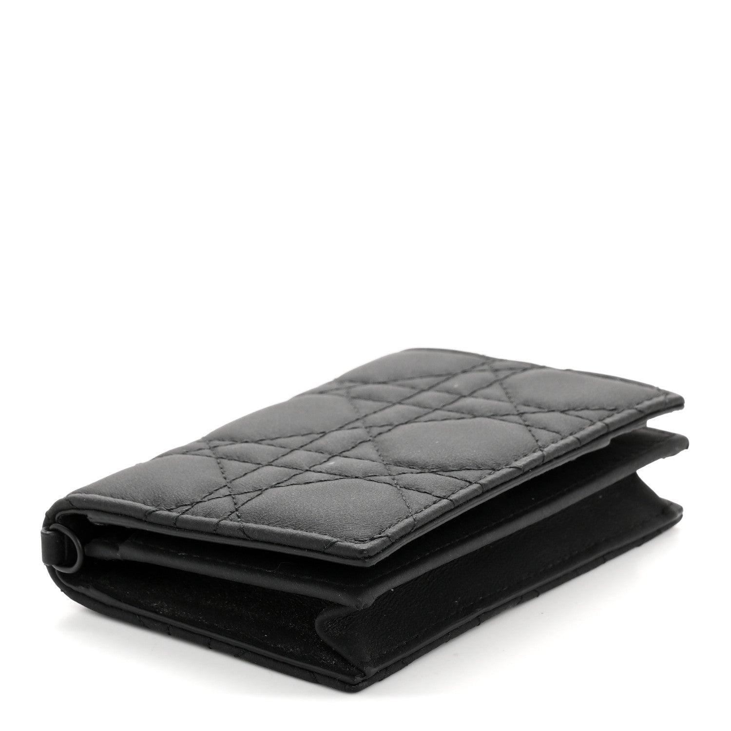 Christian Dior Ultra Matte Calfskin Small Lady Dior Flap Card Holder Black 4 of 8