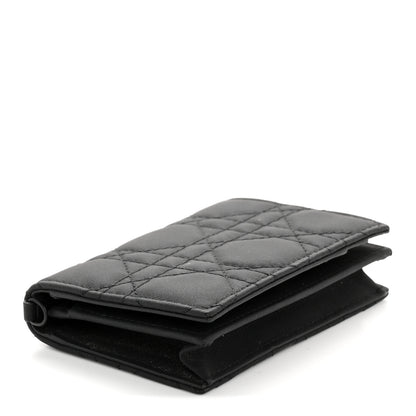 Christian Dior Ultra Matte Calfskin Small Lady Dior Flap Card Holder Black 4 of 8