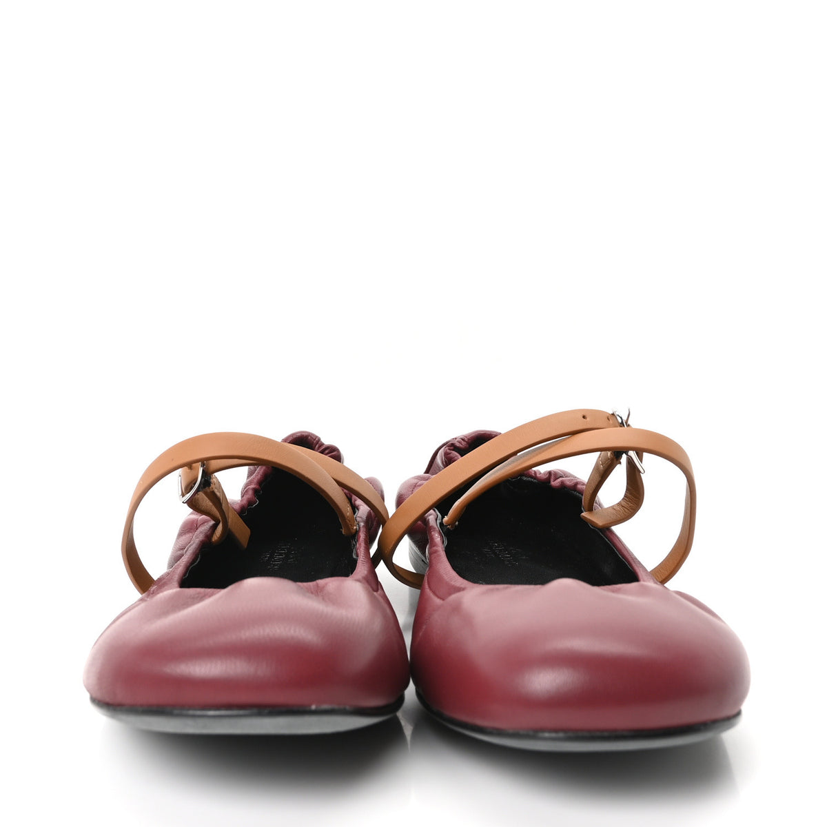 Hermes Nappa Jolly Ballet Flats 38.5 Rouge H Naturel 3 of 9