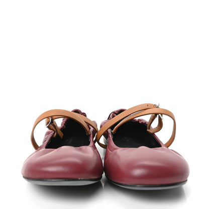 Hermes Nappa Jolly Ballet Flats 38.5 Rouge H Naturel 3 of 9