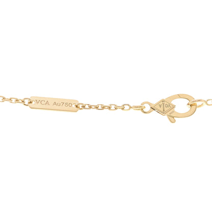Van Cleef & Arpels 18K Yellow Gold Guilloche Vintage Alhambra Pendant Necklace 4 of 6