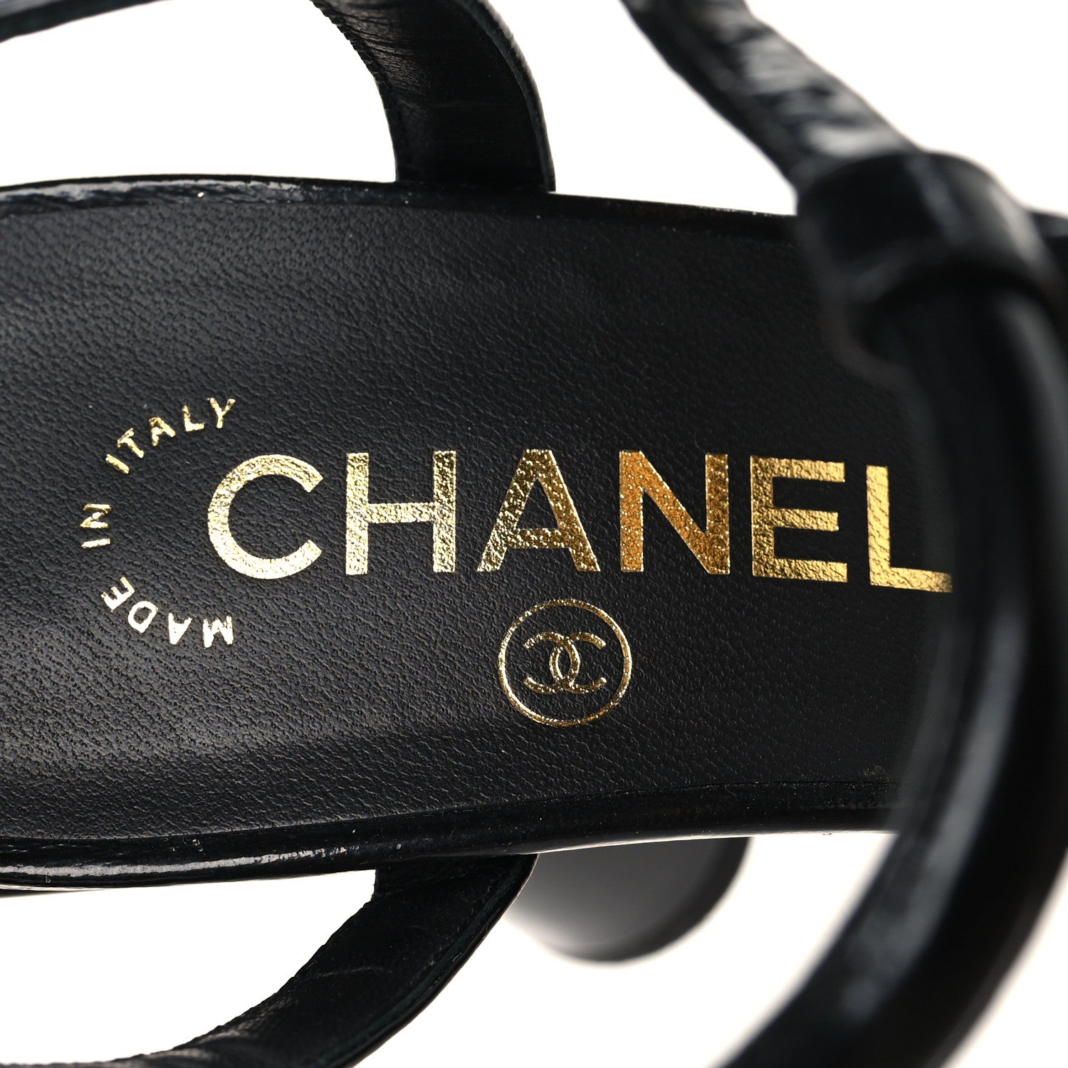 Chanel Patent Crumpled Calfskin Parthenon Platform Sandals 39.5 Black 8 of 8