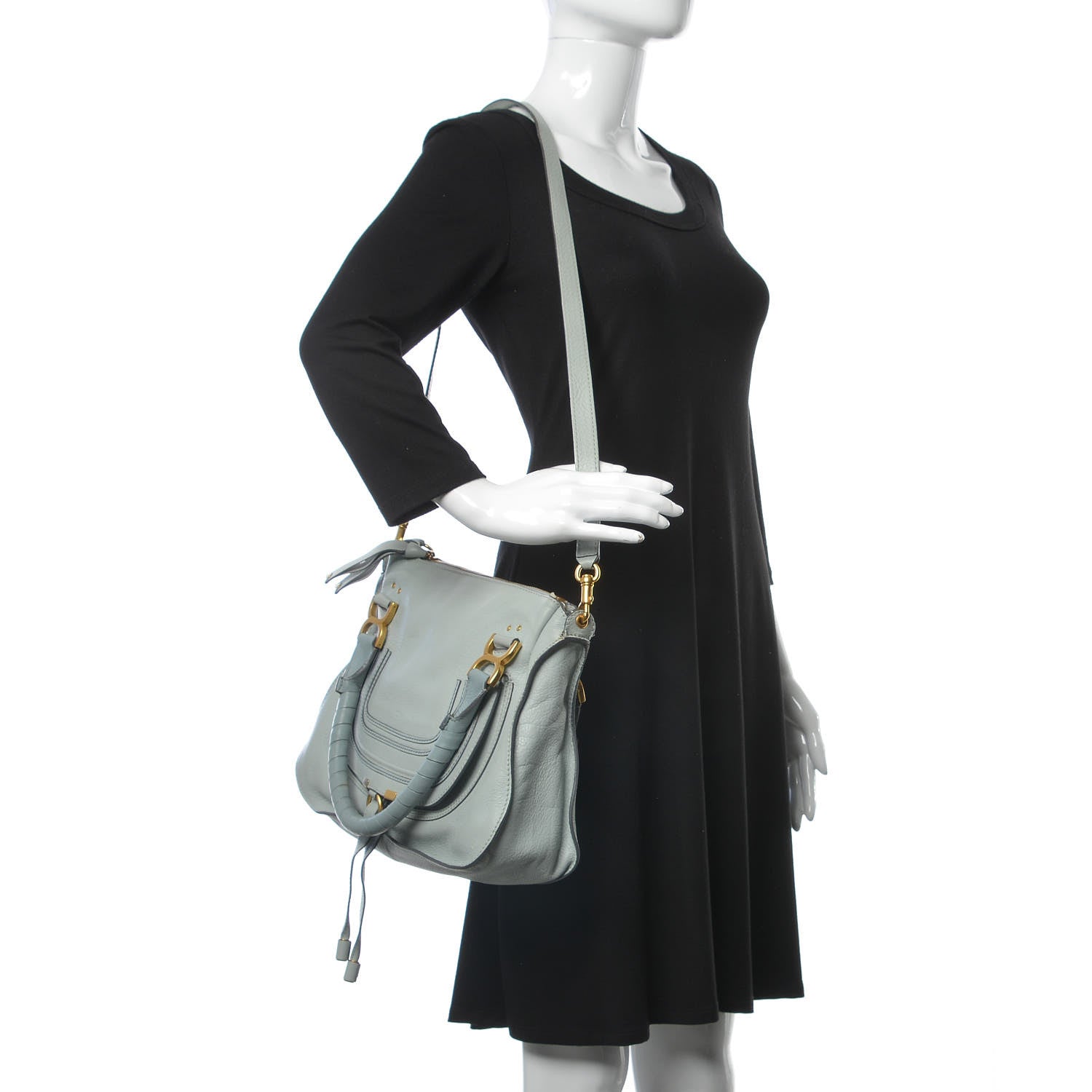 Chloe Calfskin Medium Marcie Satchel Cloudy Blue 3 of 13