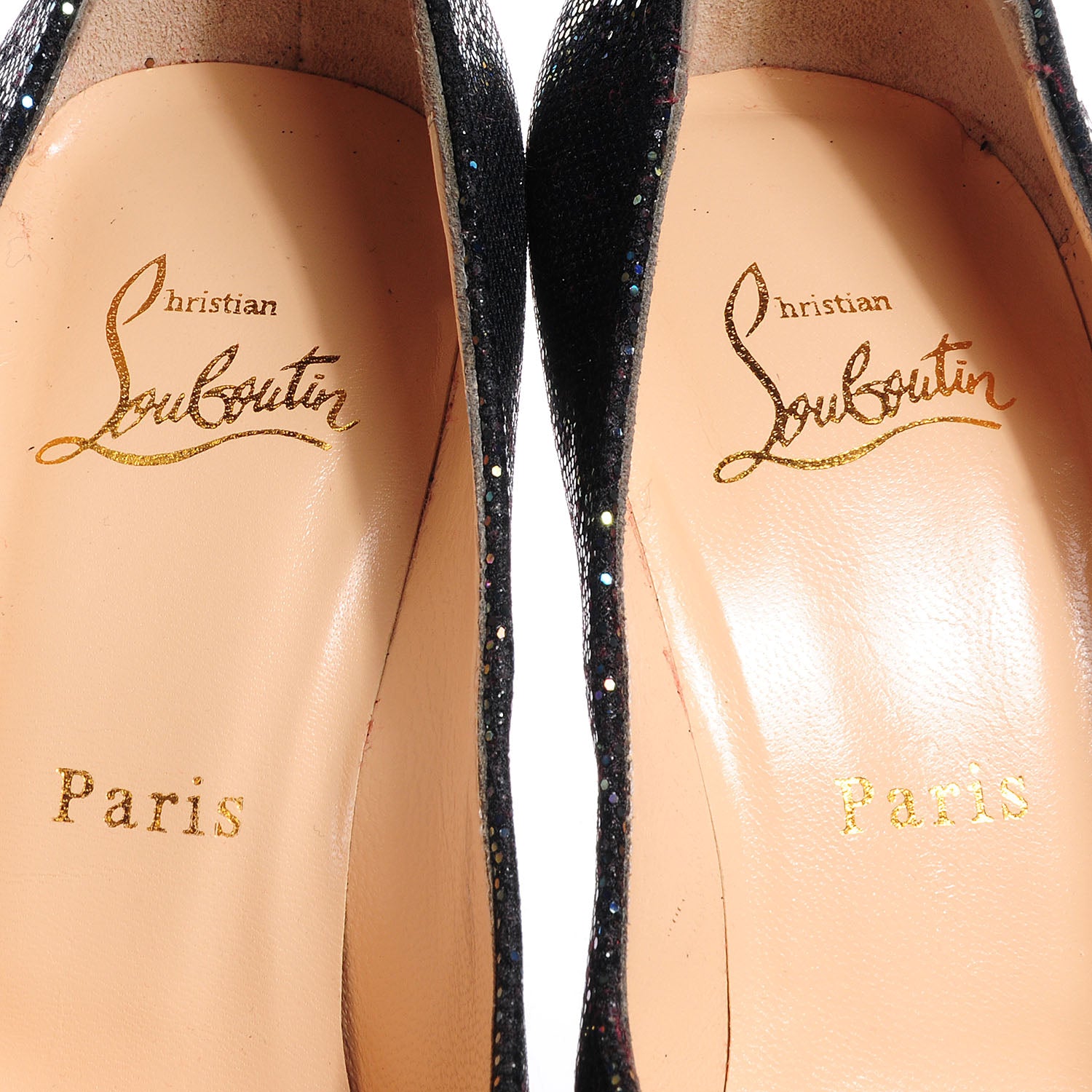 Christian Louboutin Glitter Spotlight Drapesse 160 Pumps 37.5 Blue Khol Black 8 of 9
