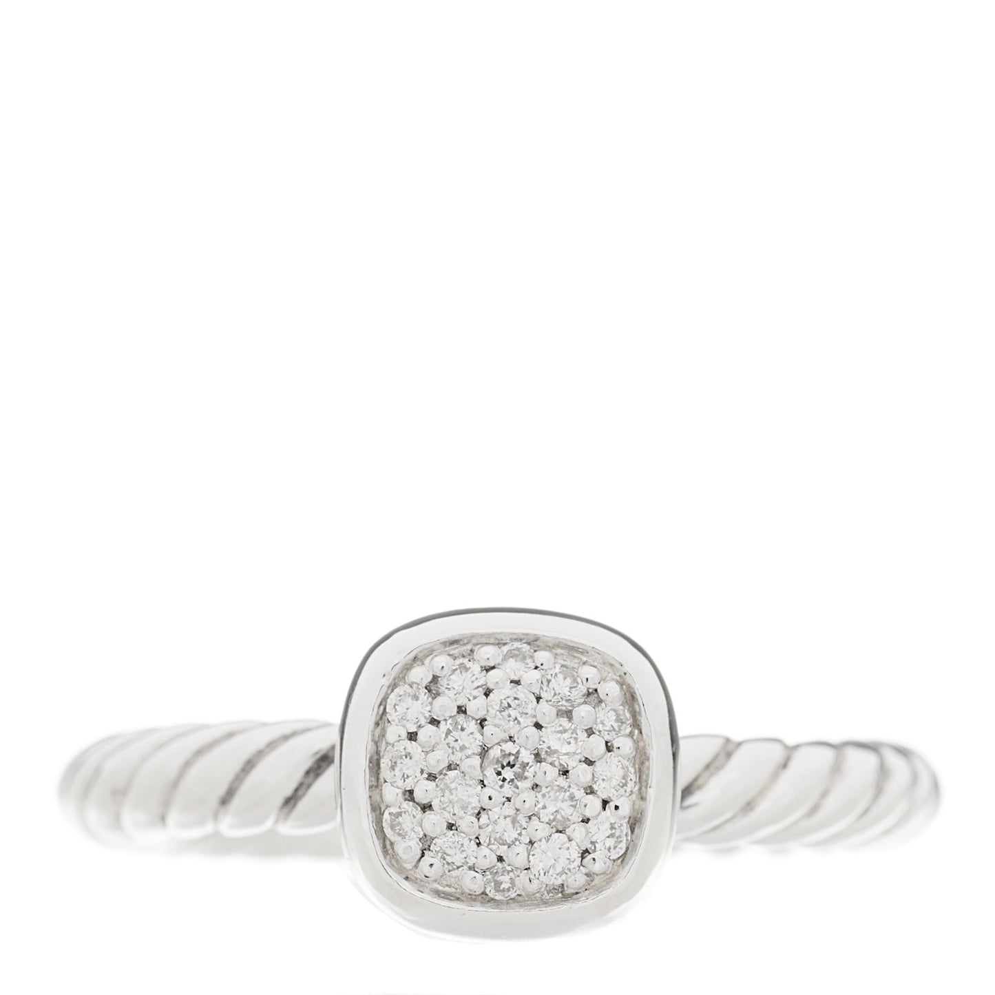 Sterling Silver Diamond 6mm Petite Cushion Stack Ring 52 6
