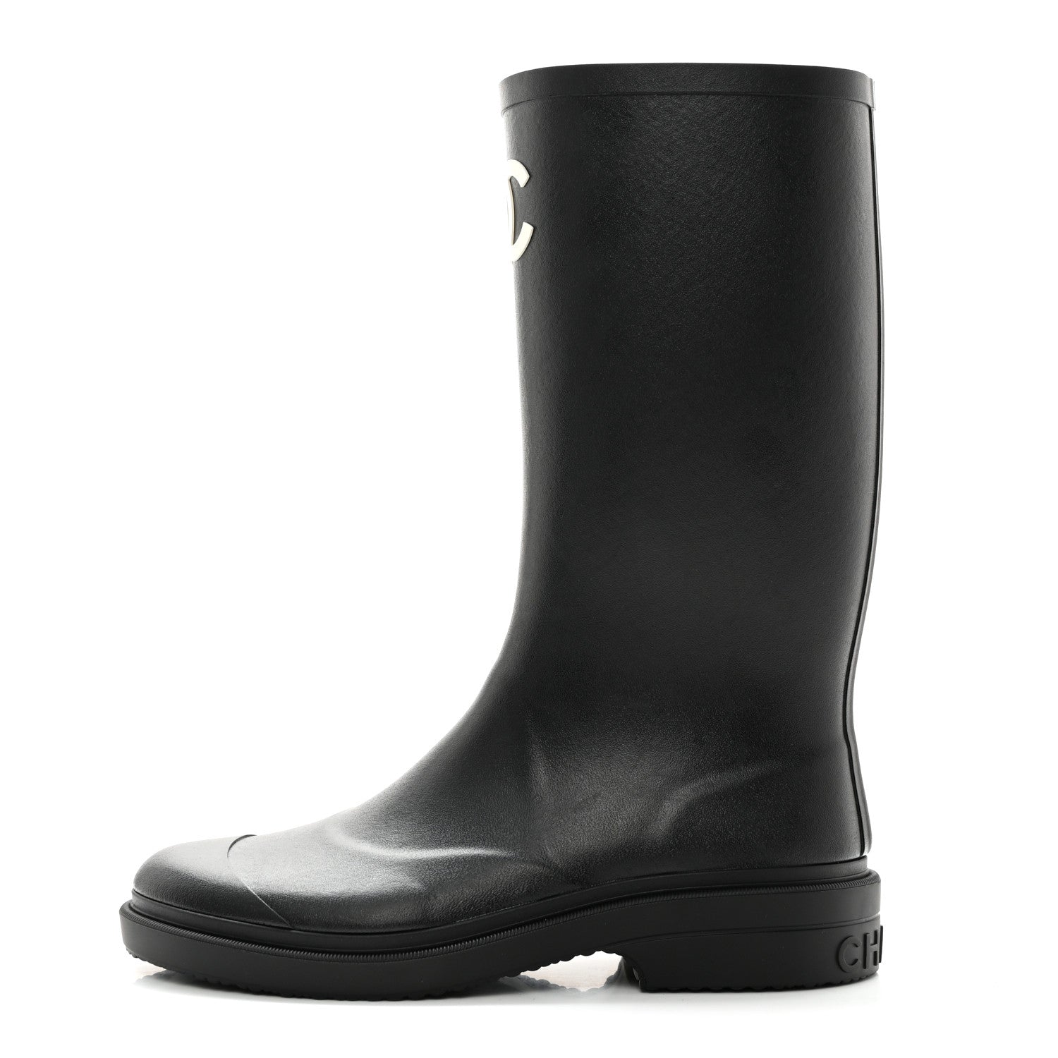 Chanel Caoutchouk CC High Boots 40 Black 1 of 16