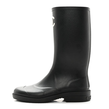 Chanel Caoutchouk CC High Boots 40 Black 1 of 16