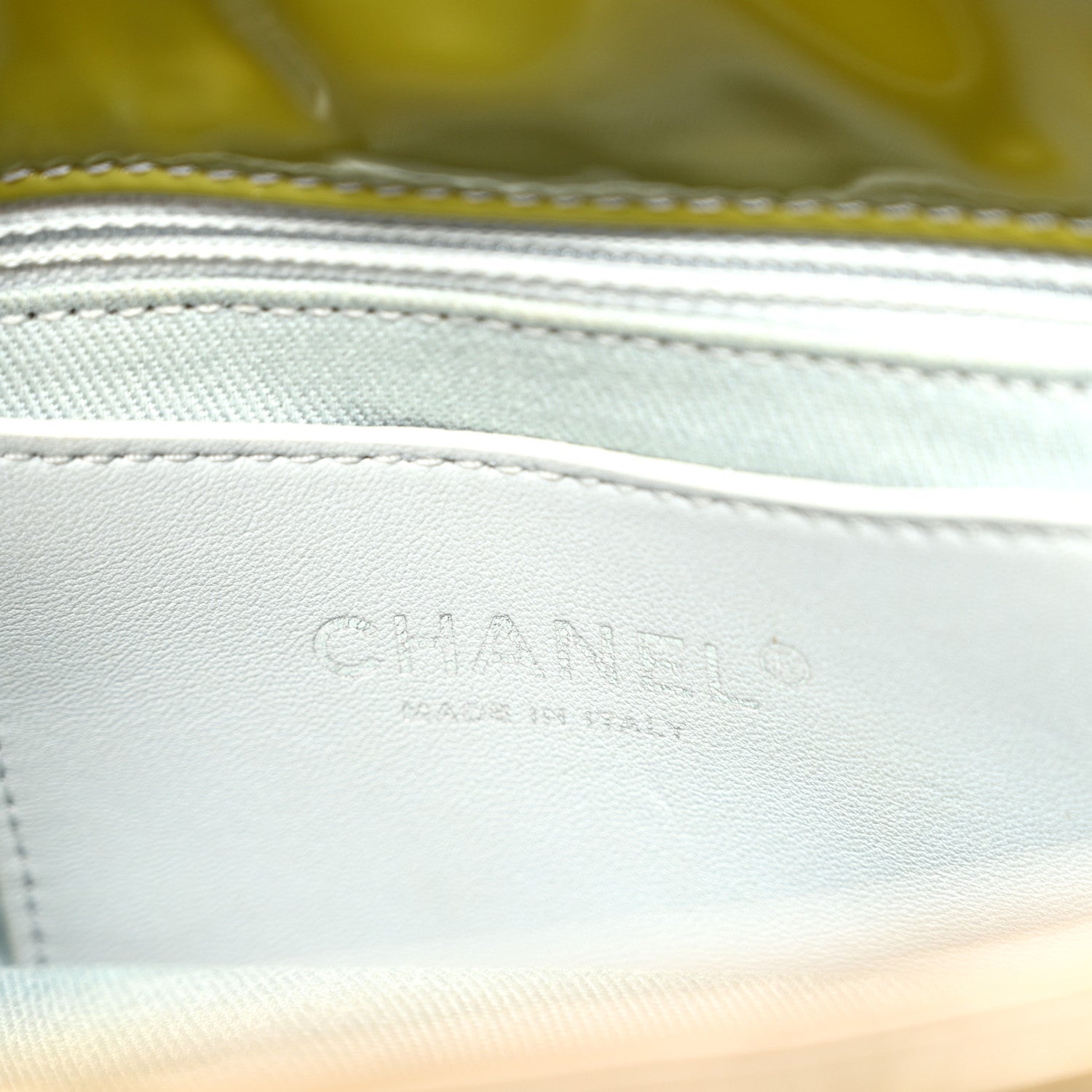 Chanel Patent Quilted Small Just Mademoiselle Light Khaki 6 of 10
