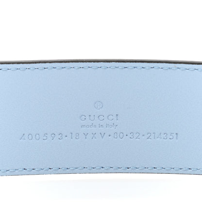 Gucci Azalea Calfskin Enamel Monochrome Double G 40mm Belt 90 36 Porcelain Light Blue 5 of 8