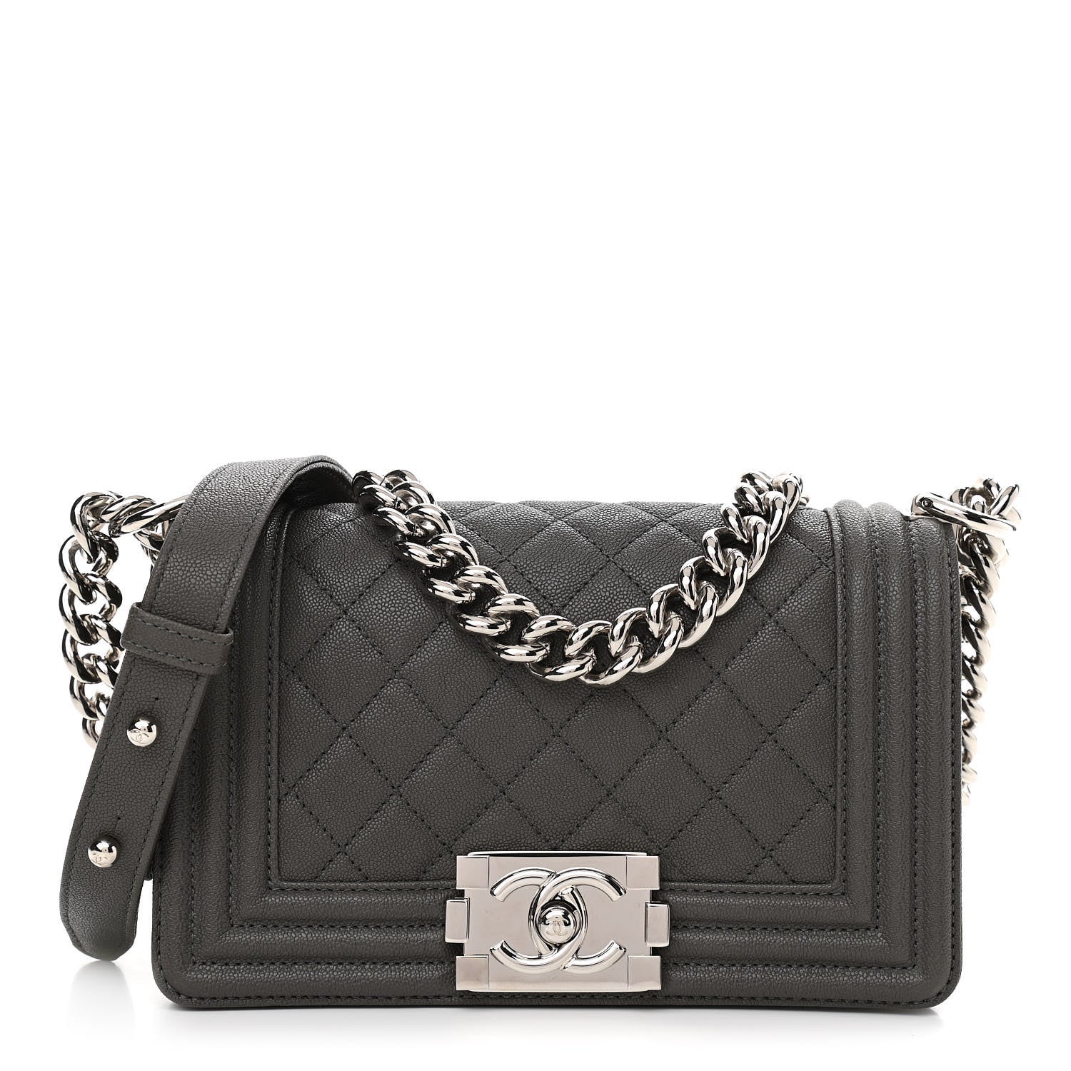 Chanel Caviar Quilted Small Boy Flap Dark Grey 1 of 10
