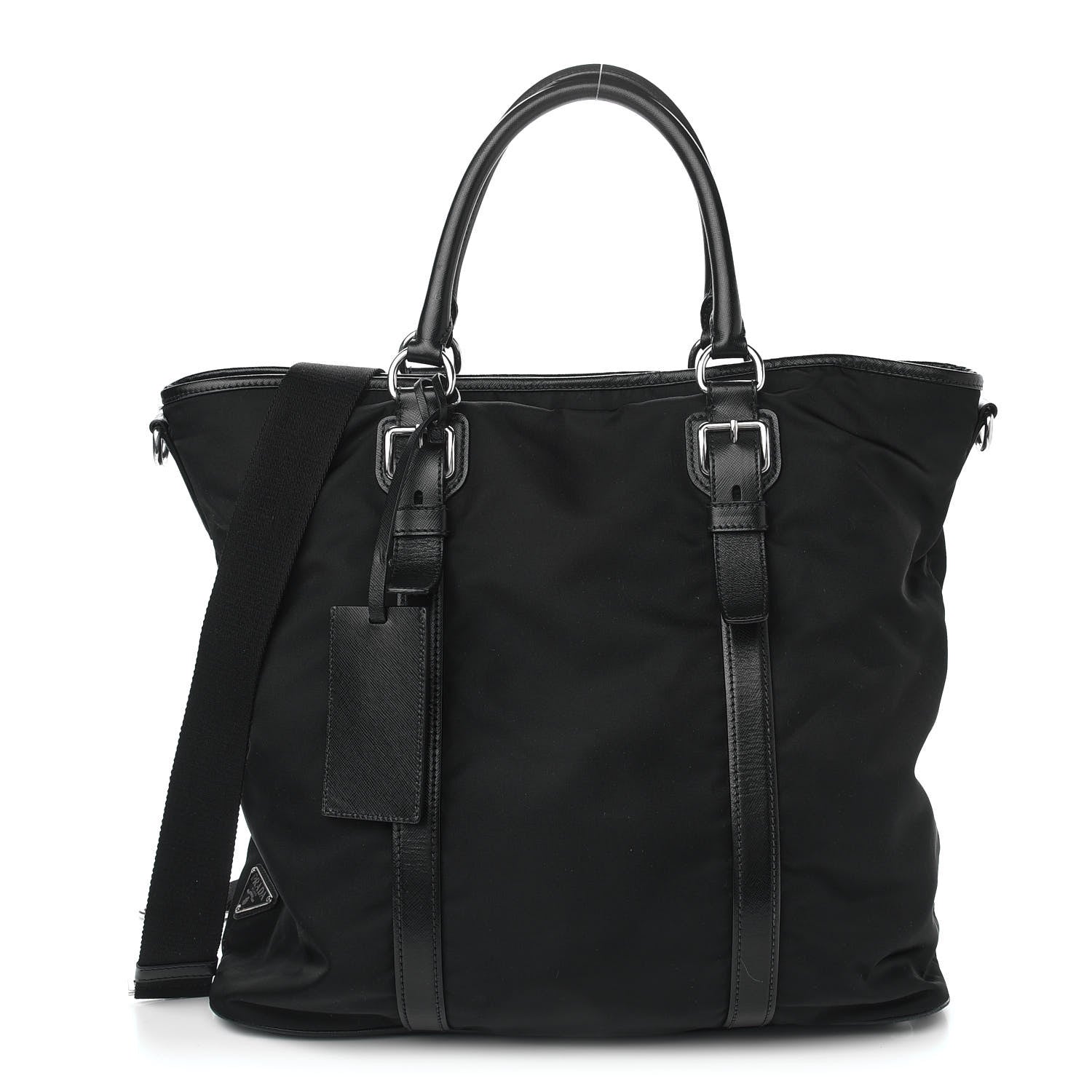 Prada Tessuto Nylon Saffiano Weekender Black 1 of 8