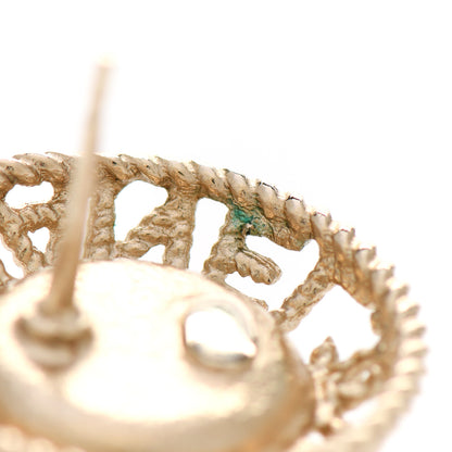 Chanel Pearl CC Round Rope Logo Earrings Gold 5 of 6