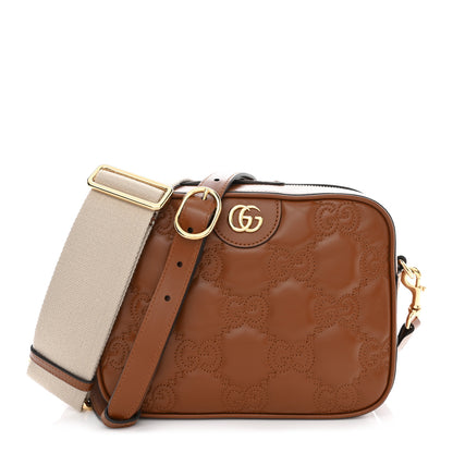 Gucci Calfskin GG Matelasse Shoulder Bag Peanut Brown Natural 1 of 7