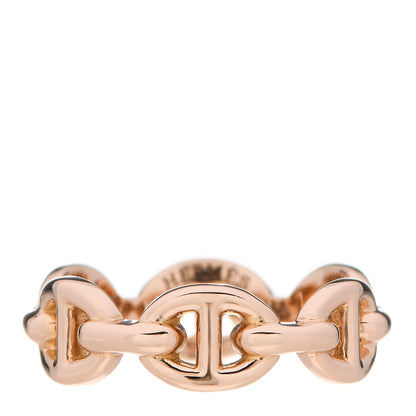 Hermes 18K Rose Gold PM Chaine D'Ancre Enchainee Ring 49 4.75 1 of 6