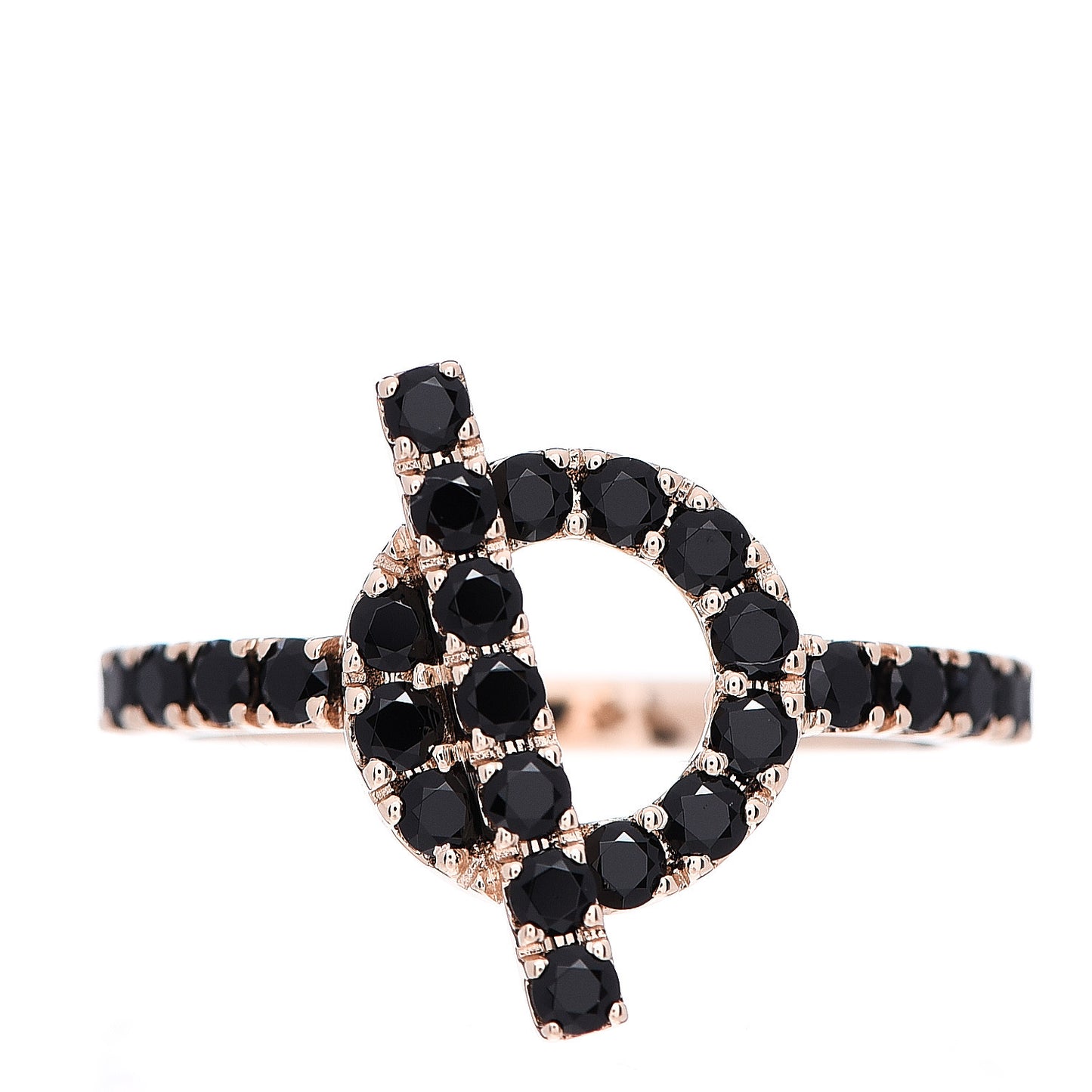 18K Rose Gold Black Spinel Finesse Ring 54 6.75