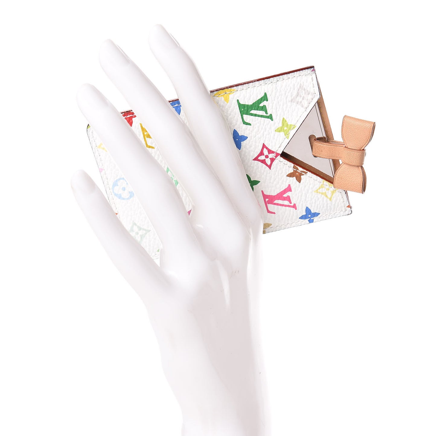 Monogram Multicolor Mirror and Case Pouch White
