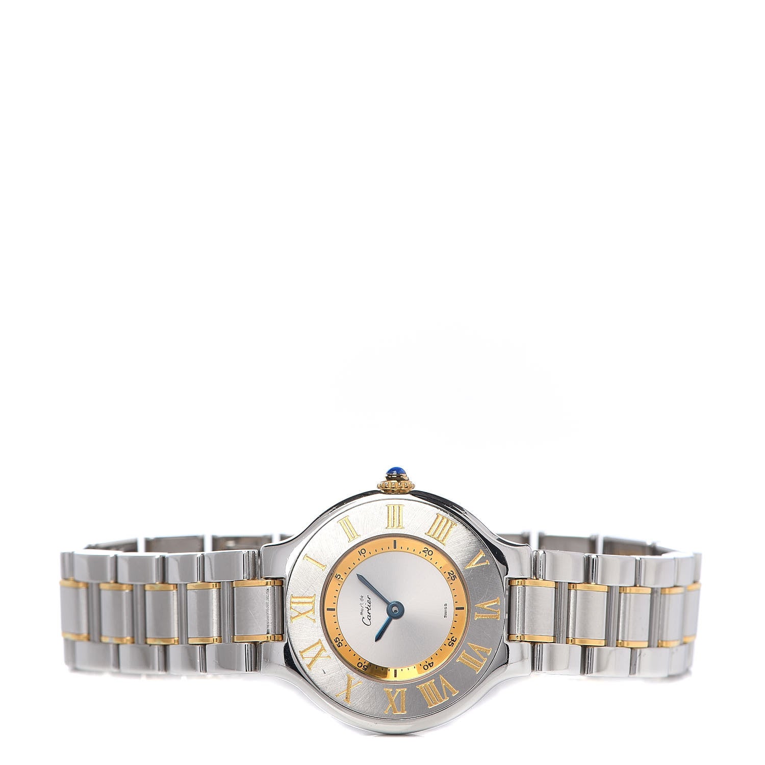 Cartier Stainless Steel 18K Yellow Gold 28mm Must De 21 Quartz Watch 3 of 6