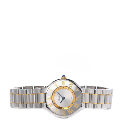 Cartier Stainless Steel 18K Yellow Gold 28mm Must De 21 Quartz Watch 3 of 6