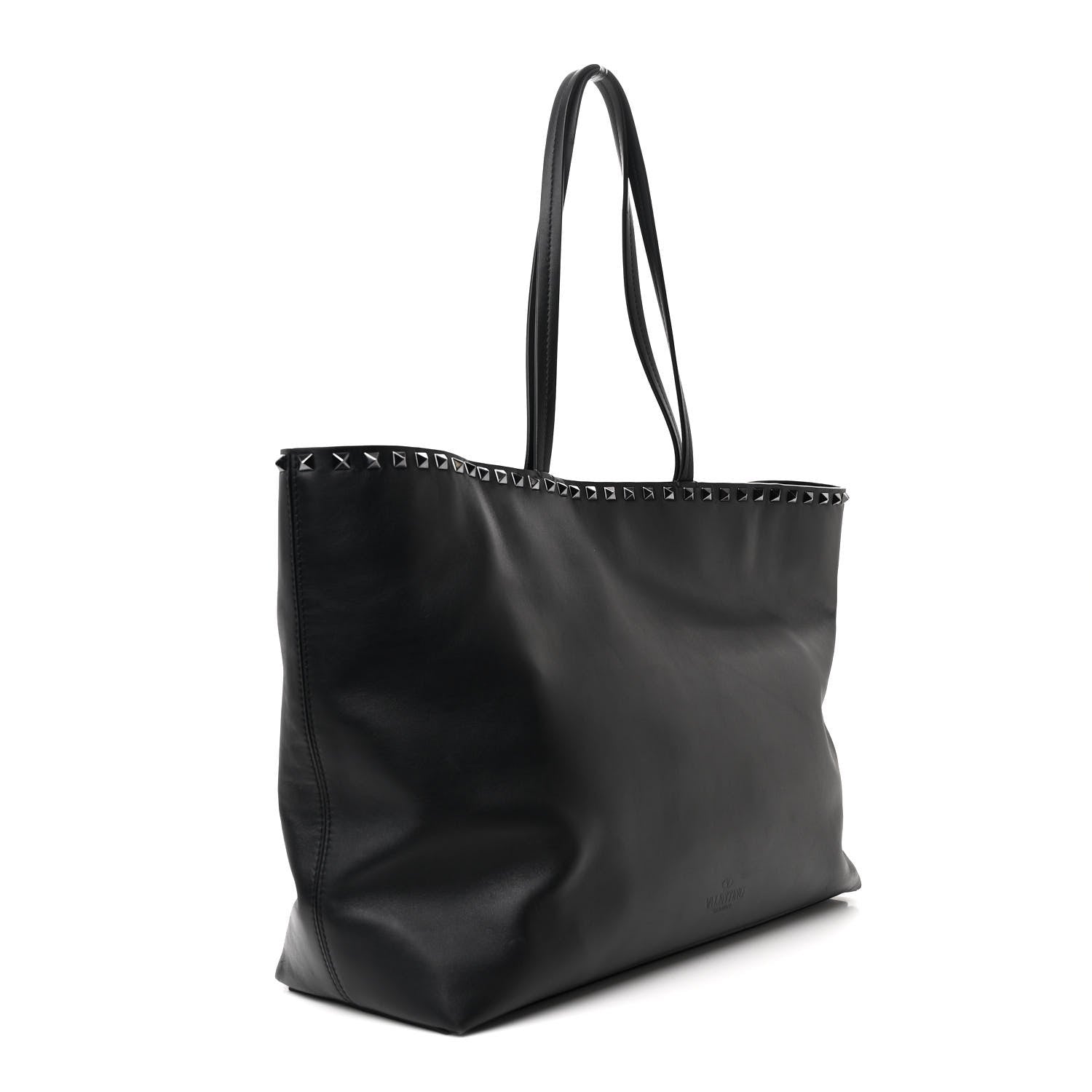 Valentino Garavani X UNDERCOVER Calfskin Print Rockstud Shoulder Tote Black 3 of 10