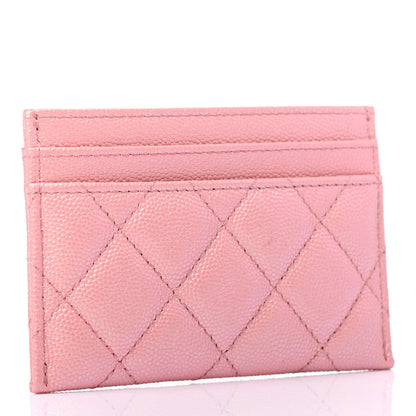 Chanel Iridescent Caviar Quilted Card Holder Rose Pink 2 of 4