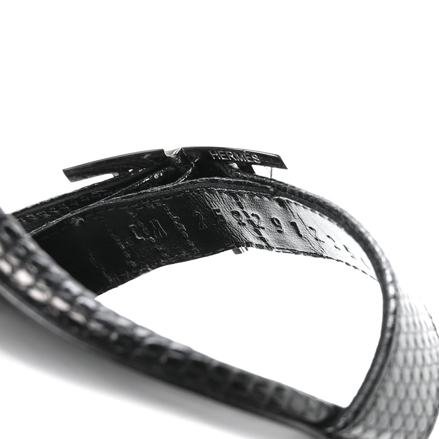 Hermes Lizard Premiere 90 Sandals 39 Black 8 of 9