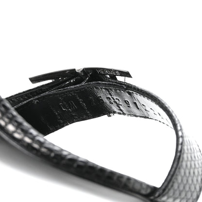 Hermes Lizard Premiere 90 Sandals 39 Black 8 of 9