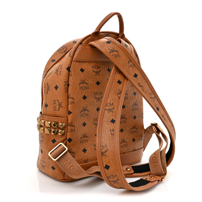MCM Visetos Small Side Stud Stark Backpack Cognac 3 of 9