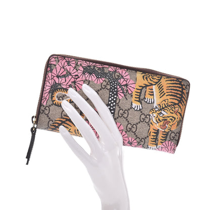 Gucci GG Supreme Monogram Bengal Zip Around Wallet Beige Pink 2 of 7