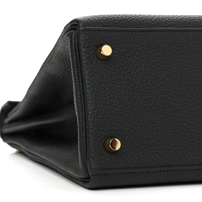 Hermes Togo Matte Porosus Crocodile Kelly Retourne Touch 28 Black 9 of 11