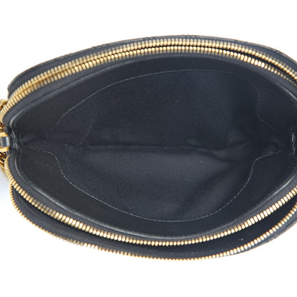 Saint Laurent Grained Lambskin Quilted Mini Becky Double Zip Bag Black 5 of 11