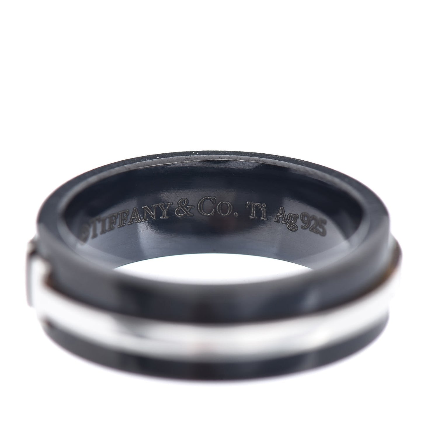 Sterling Silver Titanium Tiffany T Wide Band Ring 47 4