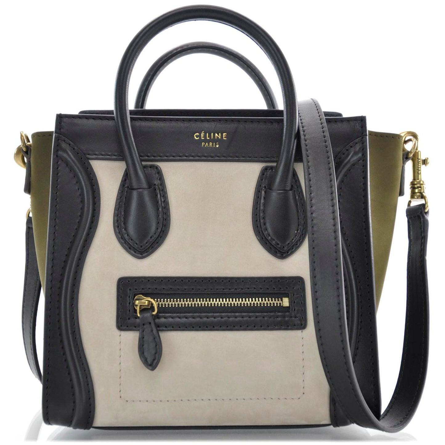 Nubuck Suede Nano Tri-Color Luggage