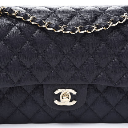 Chanel Caviar Quilted Medium Double Flap Navy 9 of 10