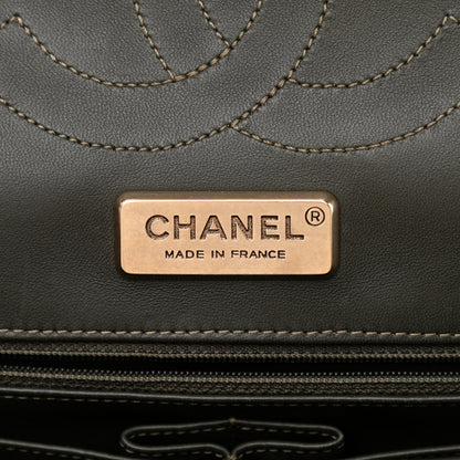 Chanel Metallic Snakeskin Jumbo Double Flap Black Gold Grey 6 of 12
