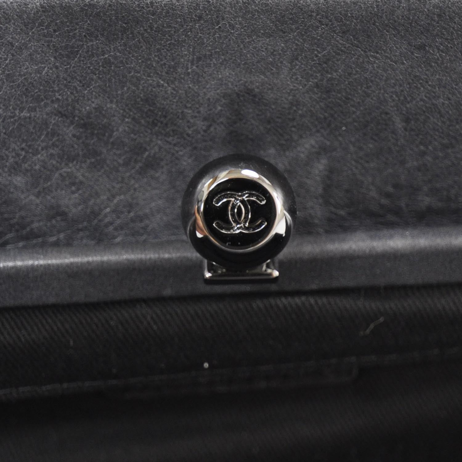 Chanel Lambskin Quilted Ritz Flap Bag Grey 7 of 11