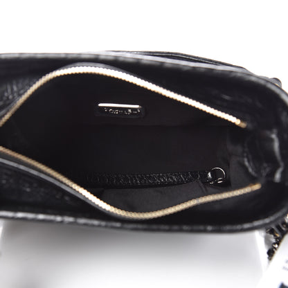 Chanel Calfskin Crocodile Embossed Small Gabrielle Cocodile Hobo Black 7 of 13