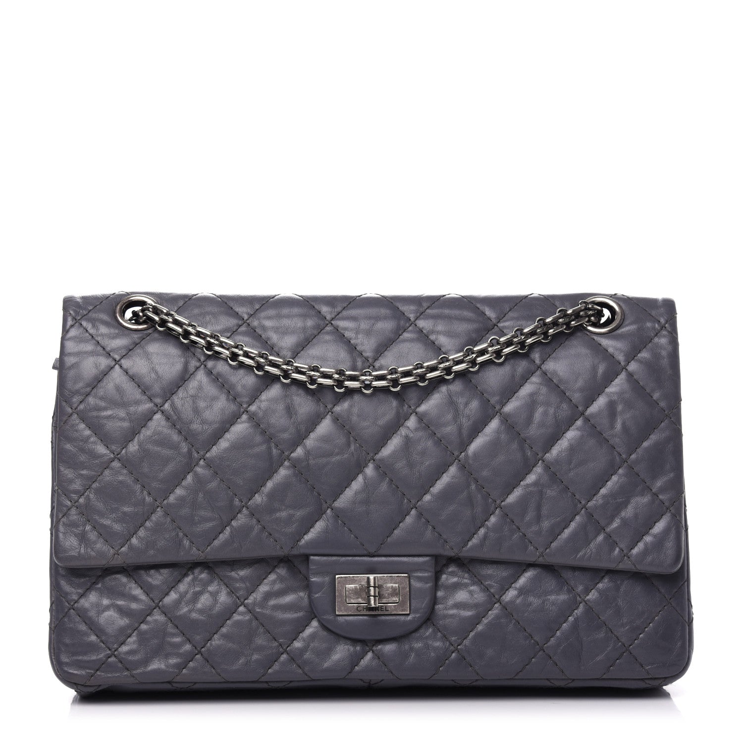 Chanel Aged Calfskin Quilted 2.55 Reissue 226 Flap Grey 1 of 9